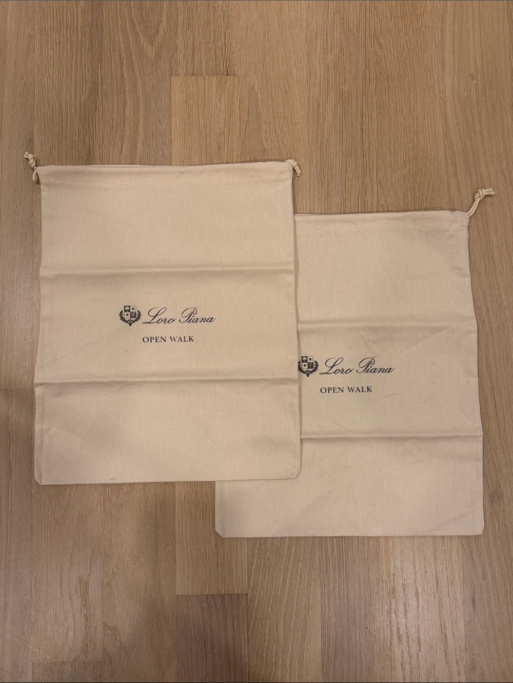 Loro Piana Open Walk Drawstring Dust Bag | set of 2 | Authentic | Shoe Storage
